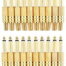 20 Pieces of 6.3mm Male Stereo Gold Jack with Spring - 100% New!