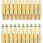 20 Pieces of 6.3mm Male Stereo Gold Jack with Spring - 100% New!