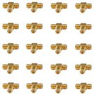 20 Pieces of Gold Plated T Type Female TV Antenna Splitter - 100% New!