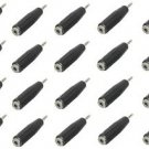 20 Pieces of 3.5mm Male to 2.5mm Female Stereo Black Jack Adapter - 100% New!