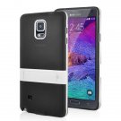 Smooth TPU Protective Back Case Cover with Stand for Samsung Galaxy Note 4 - BLACK