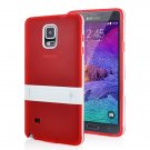 Smooth TPU Protective Back Case Cover with Stand for Samsung Galaxy Note 4 - TRANSPARENT RED