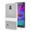 Smooth TPU Protective Back Case Cover with Stand for Samsung Galaxy Note 4 - TRANSPARENT WHITE
