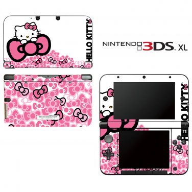 Hello Kitty Pink Bow Princess Decorative Decal Cover Skin Protector for Nintendo 3DS XL (D3XL-HK2)