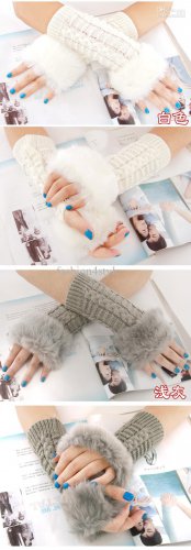 super soft rabbit fur gloves