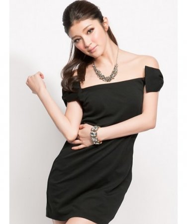 black off shoulder short dress