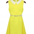sweet & sleeveless lemony chiffon dress