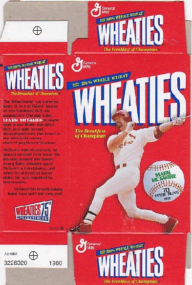 Wheaties Mini-Box Mark McGwire Cardinals