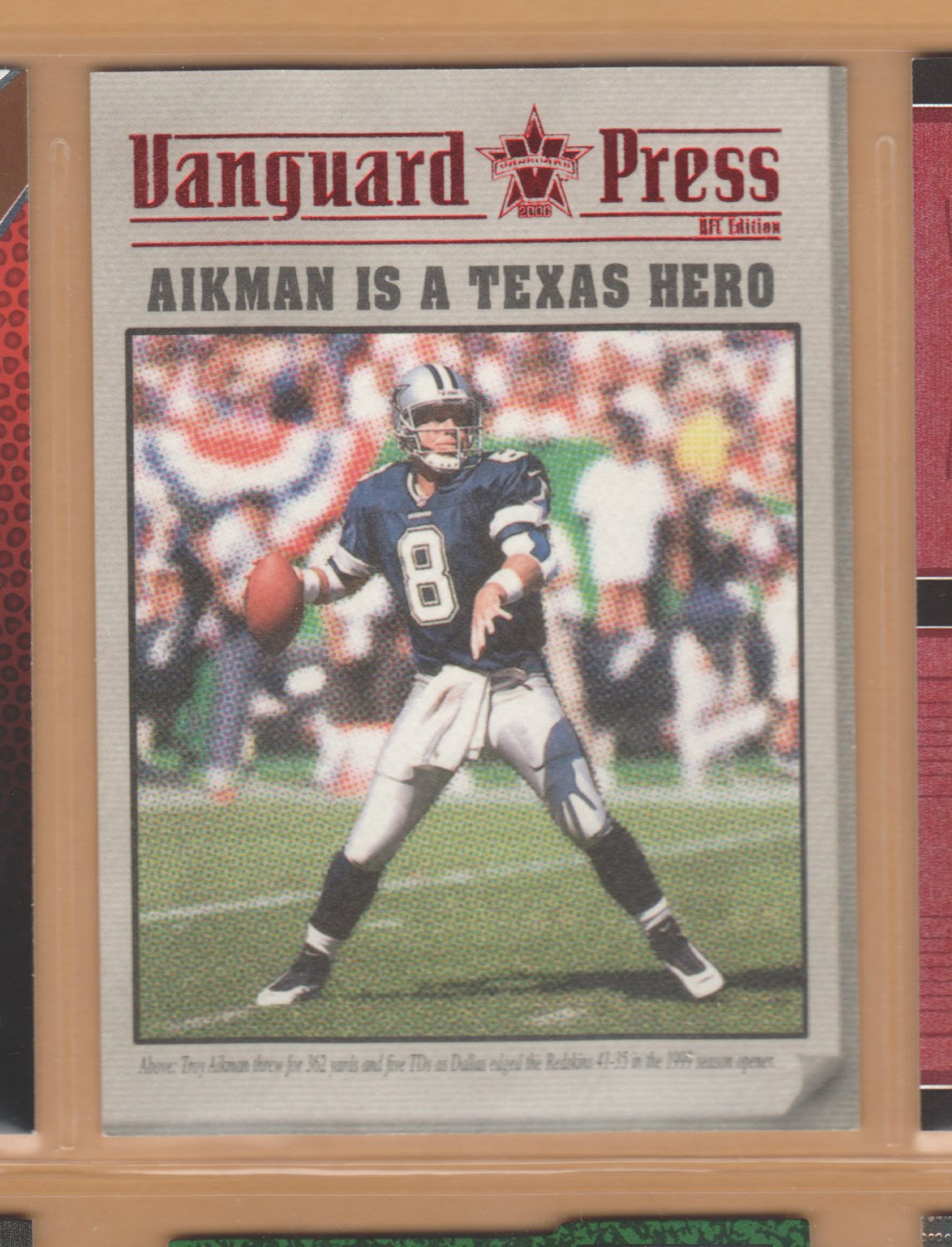 2000 Pacific Vanguard Press Troy Aikman Cowboys