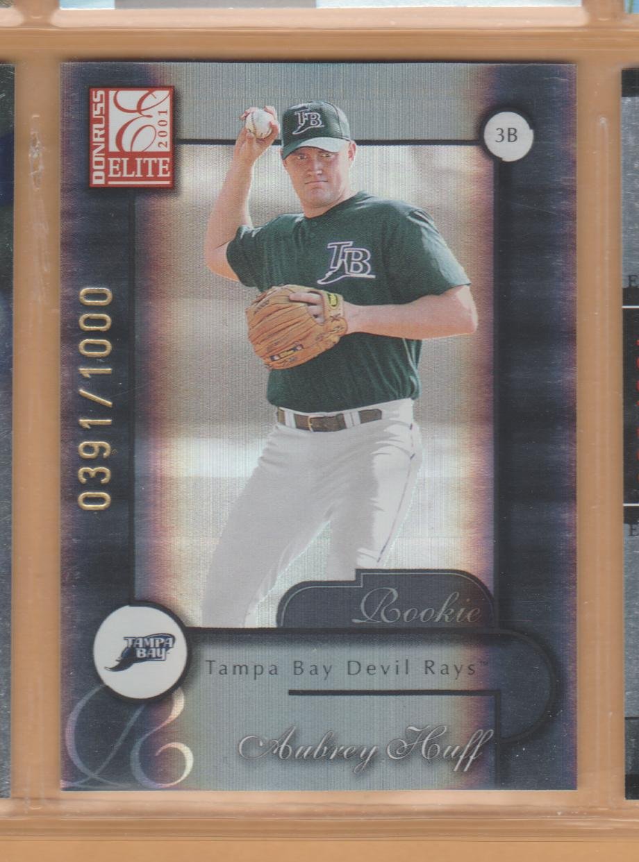 2001 Donruss Elite Rookie Aubrey Huff Devil Rays RC /1000