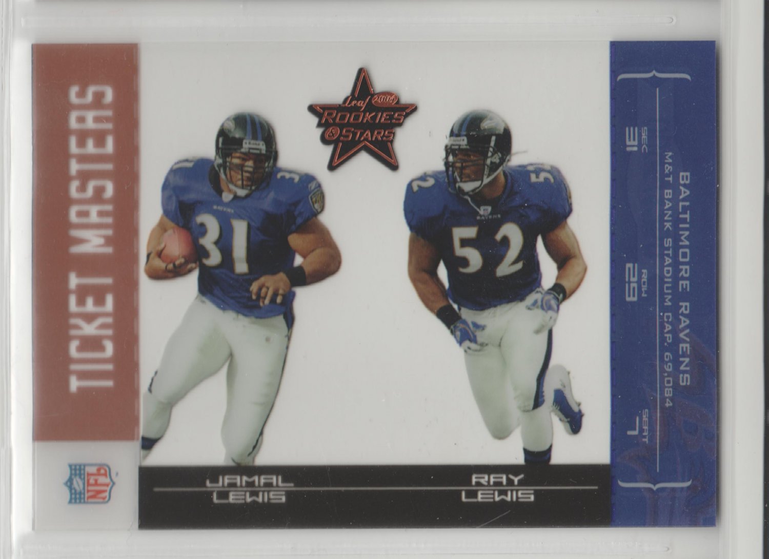 2004 Rookies & Stars Ticket Masters Ray Lewis Ravens /1250 w/ Jamal Lewis