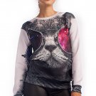 OASAP Cool Cat Graphic Sweatshirt, multi, S, OP33888
