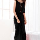 OASAP Elegant Sleeveless Maxi Dress With Chiffon Overlay, black, one size, OP28105