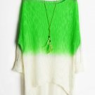 OASAP Ombre High-low Sweater, neon green, one size, OP37066