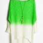 OASAP Ombre High-low Sweater, neon green, one size, OP37066