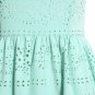OASAP Women Round Neckline Sleeveless Classic Crochet Lace Pleated Princess Dress, green