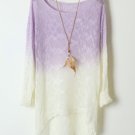 OASAP Sweater, Ombre High-low Sweater, light purple, one size, OP31096