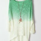 OASAP Sweater, Ombre High-low Sweater, light green, one size, OP31096