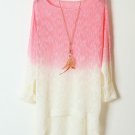 OASAP Sweater, Ombre High-low Sweater, light pink, one size, OP31096
