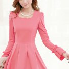 OASAP 2014 New Bell Sleeve A-line Dress, pink, M, OP37311