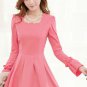 OASAP 2014 New Bell Sleeve A-line Dress, pink, XL, OP37311