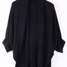 OASAP Vintage Batwing Shawl Cardigan, black, one size, OP37070