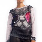 OASAP Cool Cat Graphic Sweatshirt, multi, XL, OP33888