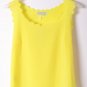 OASAP Scallop Sleeveless Semi-sheer Chiffon Top, yellow, one size, OP38731