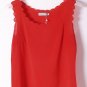 OASAP Scallop Sleeveless Semi-sheer Chiffon Top, red, one size, OP38731