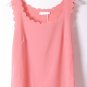 OASAP Scallop Sleeveless Semi-sheer Chiffon Top, pink, one size, OP38731