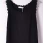 OASAP Scallop Sleeveless Semi-sheer Chiffon Top, black, one size, OP38731
