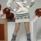 OASAP Deer Printing Long Sleeve Slim Jumper, white, one size, OP16200
