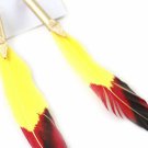OASAP Earrings, Women Fancy Feather Pencil Earrings, yellow, one size, OP50655