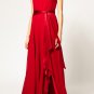 OASAP Slit Halter Evening Maxi Dress, black, M, OP39235