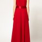 OASAP Slit Halter Evening Maxi Dress, green, S, OP39235