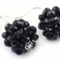 OASAP Black Faux Stone Floral Women Earrings