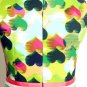OASAP Romantic Heart Print Women Round Neckline Sleeveless Pleated Princess Dress, green, L, OP50663