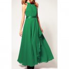 OASAP Slit Halter Evening Maxi Dress, green, XL, OP39235