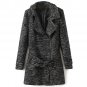 OASAP Elegant Women Long Sleeves Deep Heather Grey Knit Coat, deep grey, XL, OP53341