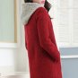 OASAP Inviting Women Long Sleeves Hooded Wool Coat, burgundy, S, OP53329