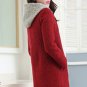 OASAP Inviting Women Long Sleeves Hooded Wool Coat, burgundy, M, OP53329