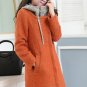 OASAP Inviting Women Long Sleeves Hooded Wool Coat, burgundy, XL, OP53329