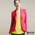 Refined Candy Color Blazer Women Foldable Sleeve Outwear Jacket Female Suit, royal blue, XL, OP43211