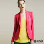 Refined Candy Color Blazer Women Foldable Sleeve Outwear Jacket Female Suit, black, XS, OP43211