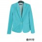Refined Candy Color Blazer Women Foldable Sleeve Outwear Jacket Female Suit, aqua, L, OP43211