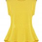 Lovely Crochet Lace Peplum Top Women Sleeveless Boat Neckline Blouse, ivory, S, OP44168