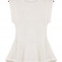Lovely Crochet Lace Peplum Top Women Sleeveless Boat Neckline Blouse, yellow, M, OP44168