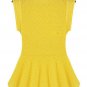 Lovely Crochet Lace Peplum Top Women Sleeveless Boat Neckline Blouse, black, S, OP44168