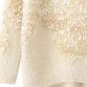 Women Round Neckline Long Sleeves Sweet High-Low Mohair Knit Sweater, apricot, one size, OP53165
