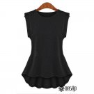Lovely Crochet Lace Peplum Top Women Sleeveless Boat Neckline Blouse, black, XL, OP44168